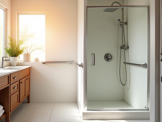 Idősek számára kialakított akadálymentesített fürdőszoba